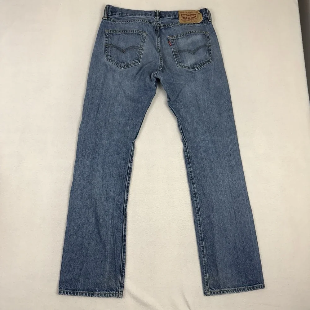 Levis 501 Jeans Mens 32x32 Blue Wash Button‎ Fly Straight Leg Original Fit Denim